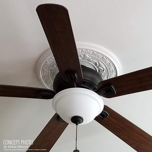 Ekena Millwork CMP13BE Berkshire PVC Thermoformed Ceiilng Medallions, 13"OD x 3 1/2"ID x 3/4"P (Fits Canopies up to 5 3/4"), Unfinished