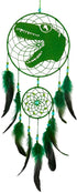 Basumee Dinosaur Dream Catcher for Kids Feather Dream Catchers Handmade Home D©cor Wall Hanging with Double Ring for Nursery Bedroom Boy Birthday Gift, Green
