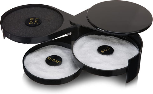 True 3 Tiered Cocktail Rimmer Garnishing Tools, Black