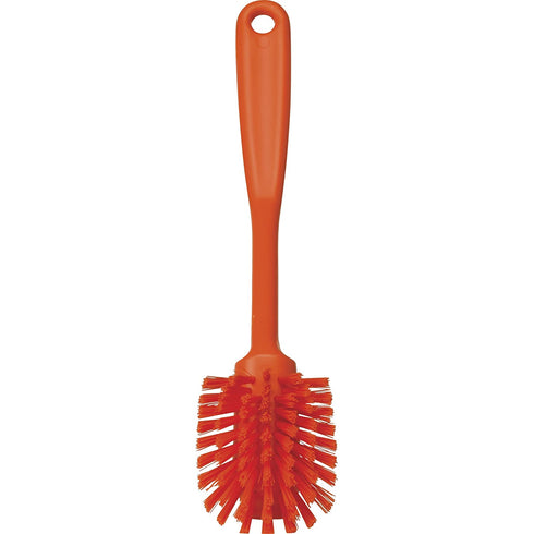 Vikan 42377 Fine Sweep Dish Brush, Polypropylene, Polyester Bristle, 10-1/2", Orange