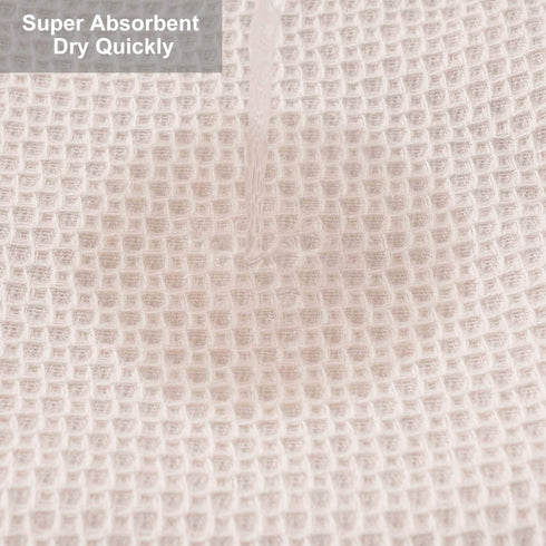 100% Cotton Kitchen Dish Cloths, 8-Pack Waffle Weave Ultra Soft Absorbent Dish Towels Washcloths Quick Drying Dish Rags, 12x12 Inches, Beige