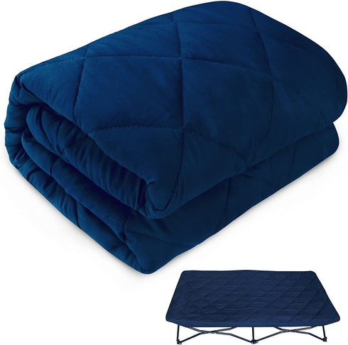 Sheet for Regalo My Cot Portable Toddler Bed (Sheet Only,Bed not Included) , Soft Padded Cover, Navy