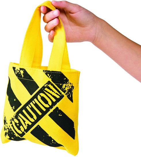 Construction Birthday Party Supplies - (24 Pack) Construction Party Hat & Mini Tote Bag Supplies - (12) Yellow Toy Hats and (12) Under Construction Goodie Bags