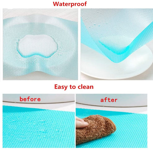 seaped 5 Pcs Refrigerator Mats,EVA Refrigerator Liners Washable Can Be Cut Refrigerator Pads Fridge Mats Drawer Table Placemats,Shelves Drawer Table Mats,Size 17.6"x11.3",Red/1 Green/2 Blue/2