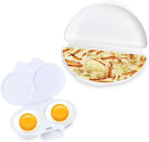 Easy Egg Breakfast Set Akamino Microwave Omelet Pan and Egg Poacher - BPA Free Egg Maker Easy to Use and Non-Stick Breakfast Egg Cookware