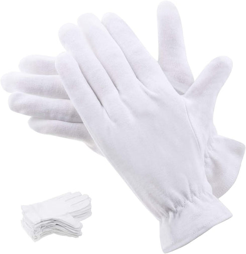 100 Percent Cotton Gloves for Dry Hands Eczema, Selizo 10 Pairs White Cotton Gloves for Women Dry Hands Moisturizing Cosmetic Sensitive Irritated Skin Spa