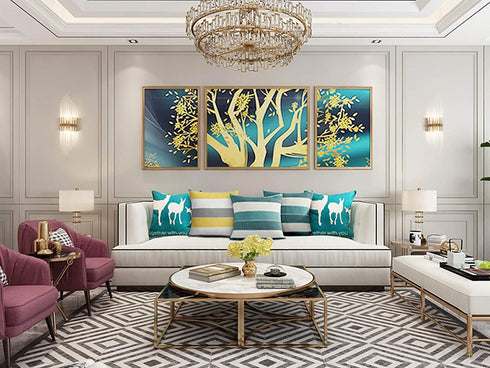 AmHoo Pack of 2 Farmhouse Stripe Check Throw Pillow Covers Set Case Cotton Linen Decorative Pillowcases Cushion Cover for Couch Bench Sofa 18x18Inch Yellow Beige