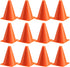 Traffic Cones and Racing Checkered Flags - (24 Pcs) 12 - Black and White Flags on Sticks and 12 7-Inch Mini Orange Sports Safety Cones for Kids - Race Car Theme Birthday Party Supplies