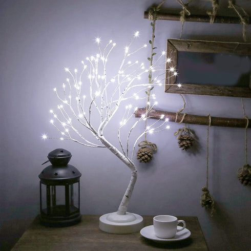 108 LED Birch Tree Lights 20 Inches Artificial Tabletop Fairy Tree Lamp Eight Lighting Modes USB or Battery Operated with Timer Decor for Bedroom Living Room Wedding Christmas Easter (White Light)