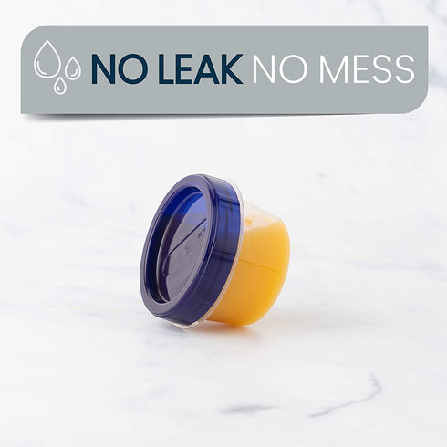 Twist Top Deli Containers Clear bottom With blue Top Twist on Lids Reusable, Stackable, Food Storage Freezer Container (6, 4 OUNCE)