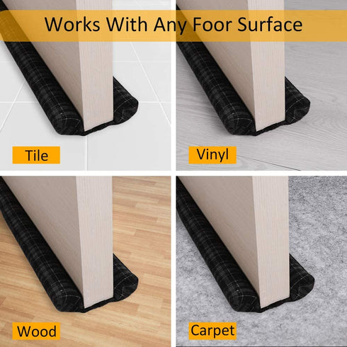 VISEMAN 36 Inch Under Door Draft Stopper-Twin Door Draft Blocker Guard, Double Sided,Machine-Washable