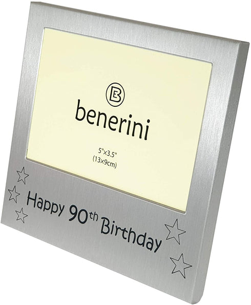 Shudehill Giftware Happy 90th Birthday Photo Picture Frame - 5 x 3.5 Inches - Unique Gift Idea Keepsake