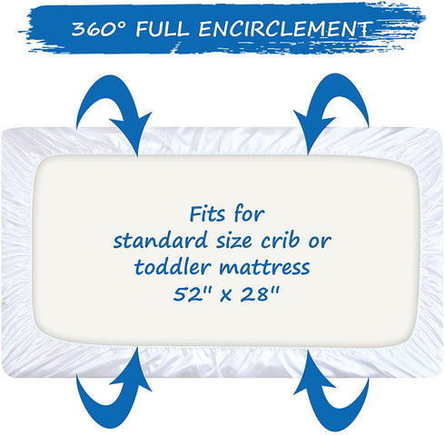 Satin Crib Sheet, Soft & Silky Fitted Crib Mattress Sheet (52"x28"x8") for Boys and Girls, Great for Baby with Hair and Skin, White