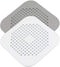 YIMSGO Drain Hair Catcher 2 Packs, Shower/Bathtub Drain Cover, Silicone Hair Catcher for Shower, Square Drain Stopper for Tub,Kitchen,Bathroom Gray/White