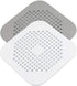 YIMSGO Drain Hair Catcher 2 Packs, Shower/Bathtub Drain Cover, Silicone Hair Catcher for Shower, Square Drain Stopper for Tub,Kitchen,Bathroom Gray/White
