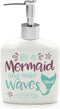 Enesco Our Name is Mud Mermaid Waves Stoneware Soap Dispenser, 12 oz, Multicolor