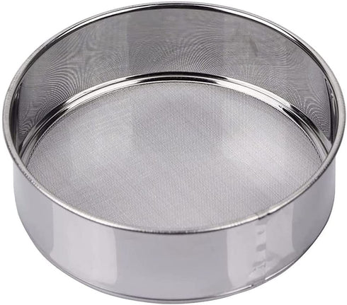 Flour Sifter, Fine Mesh Sifter, Flour Sieve Stainless Steel Round Sifter for Baking Straining Powdering 40 Mesh 15cm 20cm