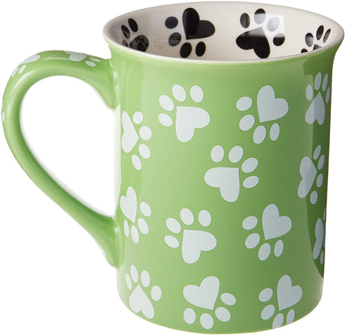 Enesco Our Name is Mud œDog Hair, 16 oz. Stoneware Mug, 1 Count (Pack of 1), Green
