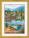 Dimensions 73-91661 Village Lake Afternoon Paint by Numbers for Adults, 14'' W x 20'' L