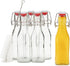 8 oz Swing Top Glass Bottles with Stoppers for Juicing, Vanilla, Sauces, Oils (6 Pack plus Cleaning Brush)