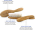 OCCObaby 3-Piece Wooden Baby Hair Brush and Comb Set for Newborns and Toddlers | Natural Soft Goat Bristles for Cradle Cap | Wood Bristles Baby Brush for Massage | Perfect for Baby Registry