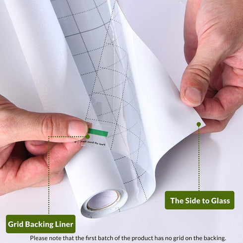 VELIMAX White Blackout Window Film, 100% Light Blocking Window Cover, Opaque Window Cling Vinyl, Privacy Film for Glass Windows, Sun Blocking Window Films Non Adhesive, 17.7in x 78.7in