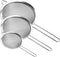 Fine Mesh Strainer, Stainless Steel Fine Mesh Sieve, Set of 3 Small Strainers Fine Mesh for Kitchen, Silver Colander Sieve Sifter with Long Handle, 3.2", 5.3", 7.8"