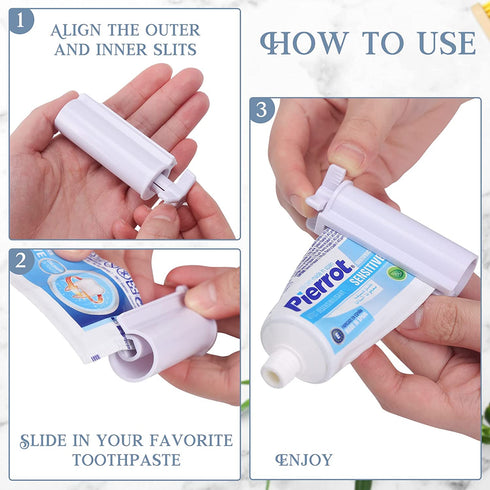 LoveInUsa Rolling Toothpaste Squeezer6pcs Toothpaste Tube Roller Hanger Dispenser for Bathroom
