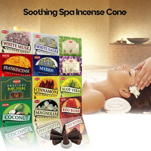 Hem 12 Assorted Boxes of Incense Cones, 12 X 10 (120 total)
