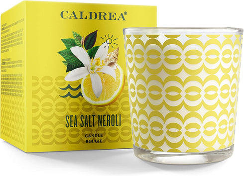 Caldrea Scented Candle, Made with Essential Oils and Other Thoughtfully Chosen Ingredients, 45 Hour Burn Time, Sea Salt Neroli Scent, 8.1 oz (Packaging May Vary)