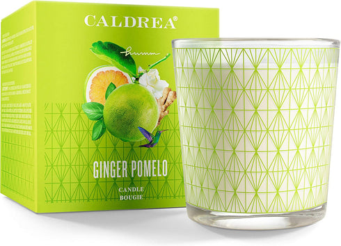 Caldrea Scented Candle, Made with Essential Oils and Other Thoughtfully Chosen Ingredients, 45 Hour Burn Time, Ginger Pomelo Scent, 8.1 oz (Packaging May Vary)