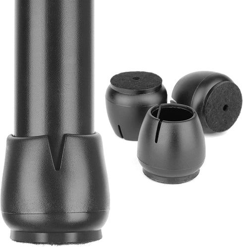 32Pack Anwenk Small Chair Leg Floor Protectors for 11/16” to 7/8” (17mm to 22mm) Round Chair Legs, 3/4" 7/8" Silicone Small Chair Leg Caps Covers Best Chair Leg Tips, Black