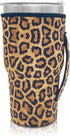 Bottle Sleeve Leopard Print Rainbow Sunflower Water Neoprene Insulated Sleeve Bottle Cover Pouch for 30oz Tumbler Cup (Only Cup sleeves) (Leopard)