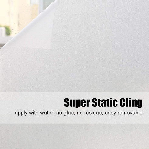 Privacy Window Films, Opaque Frosted Glass Tint Static Cling Treatment Protects Home Security Without Blocking Daylight - Heat Control, UV Prevention, Easy Removal (Matte White, 17.7x78.7 Inches)