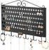 JackCubeDesign Wall Mounted Jewelry Organizer, Earring Necklace Bracelet Holder Display Hanger with 117 Holes & 12 Hooks (Black, 16.54 x 12.2 x 0.75 inches) - MK319A