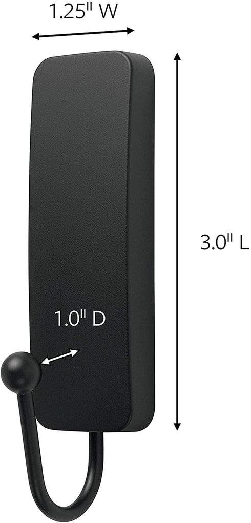 Command Medium Matte Black Decorative Hook, 2-Hooks, 4-Strips Per Pack, Decorate Damage-Free