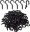 100pcs 1/2inch Black Screw Cup Hooks Screw-in Ceiling Hooks Cup Hanging Hooks Light Hooks for Home and Office Use