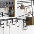 Rustic Wood Wall Mount Jewelry Organizer with Metal Hooks for Necklaces Earrings and Bracelets (Wood) : MK460A