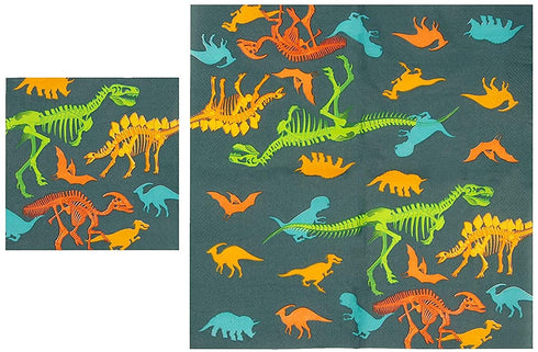 Dinosaur Party Bundle, Includes Plates, Napkins, Cups, and Cutlery (24 Guests,144 Pieces)