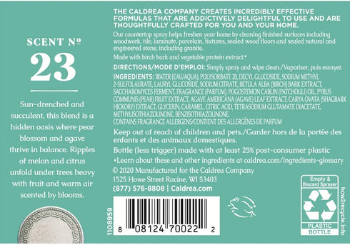 Caldrea Multi-surface Countertop Spray Cleaner, Made with Vegetable Protein Extract, Pear Blossom Agave Scent, 16 oz (Packaging May Vary)