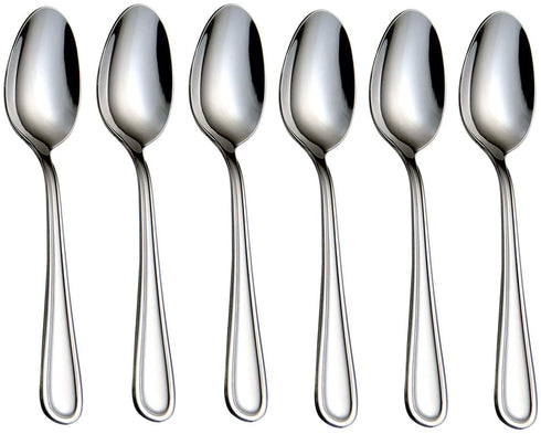 HISSF Teaspoons Stainless Steel 18/0 Tea Spoons 6 Pcs, 6.29 Inches For Home, Kitchen Restaurant, Dishwasher Safe, Slilver