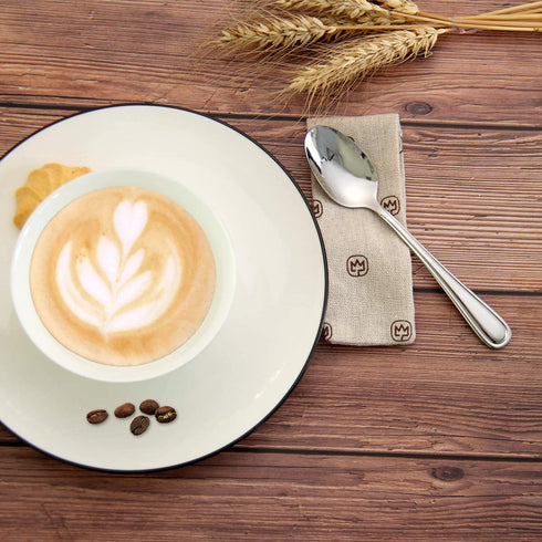 HISSF Teaspoons Stainless Steel 18/0 Tea Spoons 6 Pcs, 6.29 Inches For Home, Kitchen Restaurant, Dishwasher Safe, Slilver