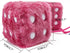 YGMONER Pair of Retro Square Mirror Hanging Couple Fuzzy Plush Dice with Dots for Car Decoration (Pink)