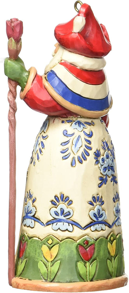 Enesco Jim Shore Heartwood Creek Dutch Santa Stone Resin Hanging Ornament, 4.5?