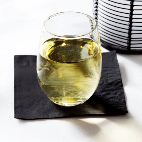 Perfectware - 2 Ply Black-200ct Perfect Stix 2 Ply Beverage Black Napkin-200 Paper Cocktail Beverage Napkin Black, 9.5" x 9.5" (Pack of 200)