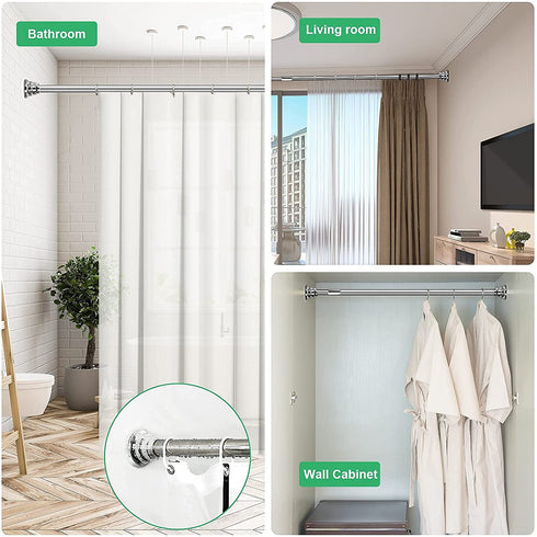 AYAYASTORY Adhesive Shower Curtain Rod Holder,No Slippage Wall Mount Retainer of Shower Rod for bathroom,Heavy Duty Tension Rod brackets No Drilling( Shower Curtain Rod Not Included ) (4 Pack)