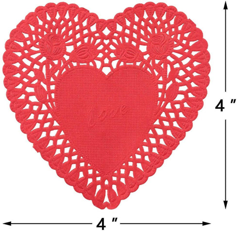 Mini Valentine Heart Doilies Pack of 120 - Crafts for Kids & Home Activities