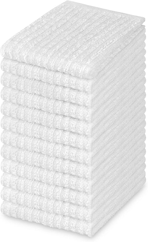 DecorRack 100% Cotton Bar Mop, 12 x 12 inch, Cleaning Towels for Kitchen (12 Pack)