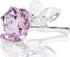 Crystal Rose Flower,Glass Rose Paperweight Figurine Collectible Statue Wedding Table Centerpiece Ornament,Pink Rose