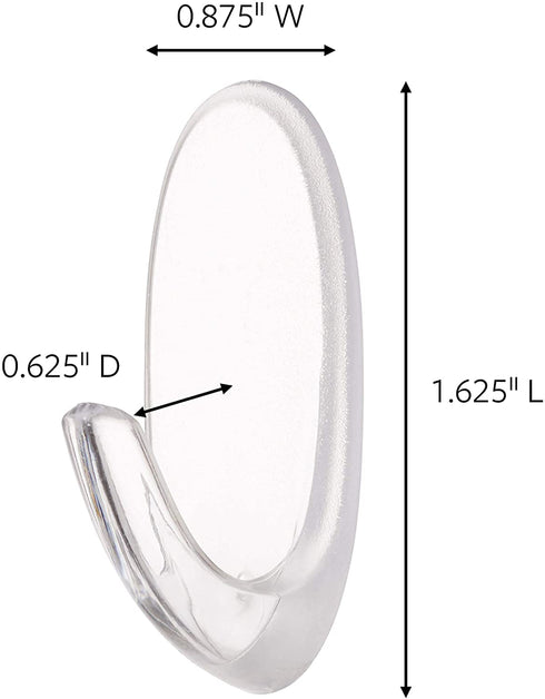 Command Clear Medium Hooks, 7 Hooks, 12 Strips - Easy to Open Packaging, Organize Damage-Free